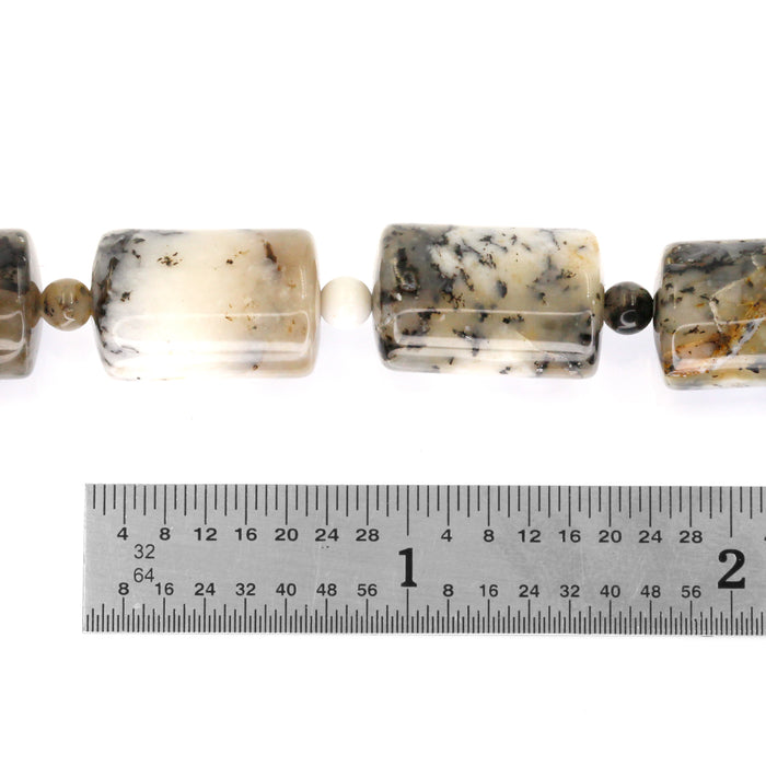 (agate097) 11x16mm Dendritic Agate Barrels