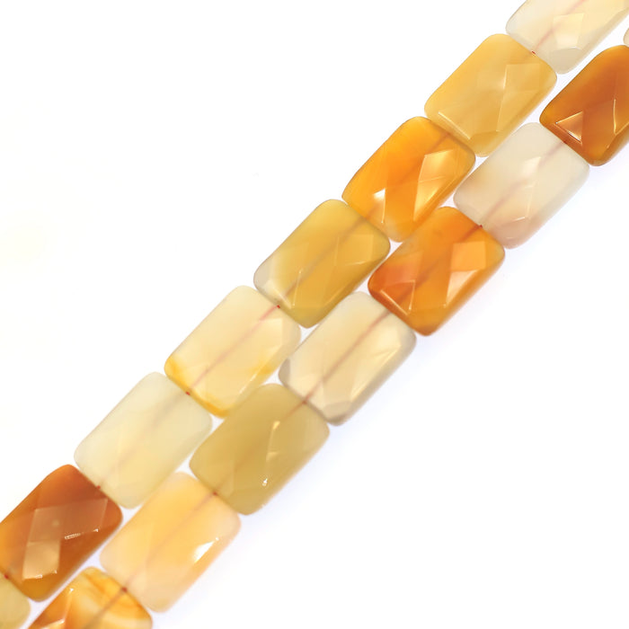 (NA-004) 18x25mm Faceted Natural Agate Rectangles