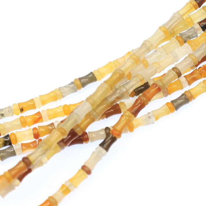 (MON-007) 5mm Natural Agate Barrels and Roundels