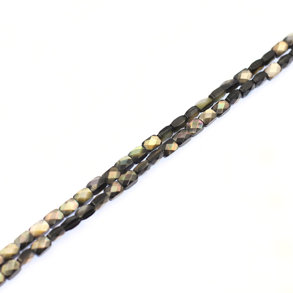 (mop060) Faceted 7x5mm Black Lip Shell
