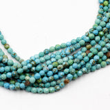(turq022)) 3mm Faceted Round Turquoise
