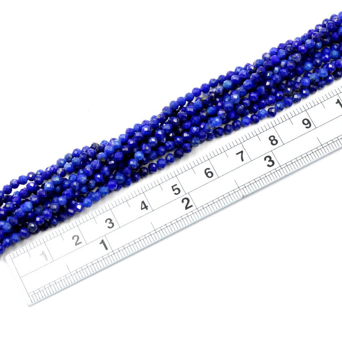 (lap007)  Deep Blue 3mm Faceted Lapis