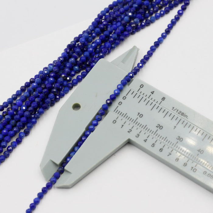 (lap007)  Deep Blue 3mm Faceted Lapis