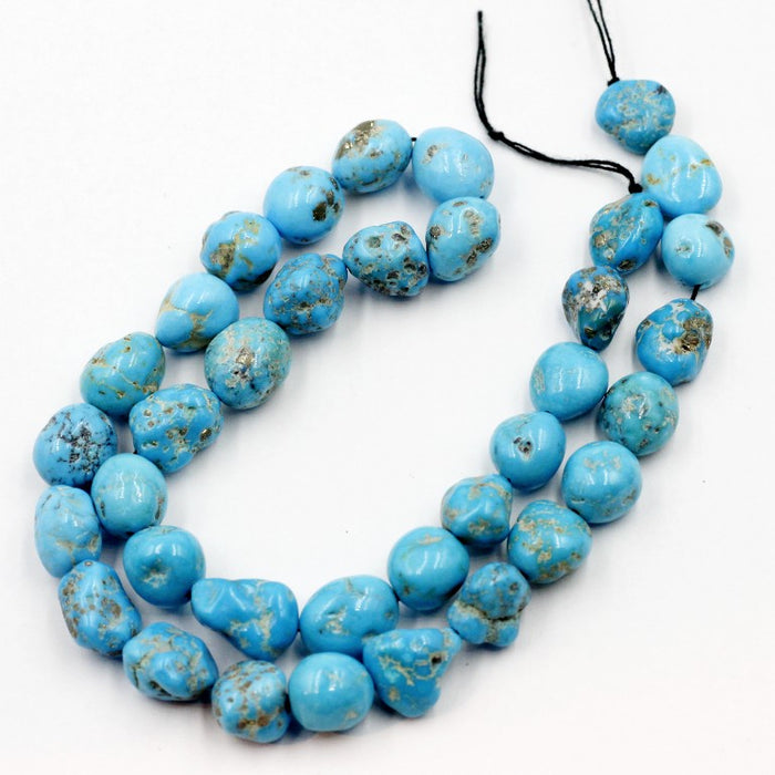 (turq083)   18 Inch strand of Sleeping Beauty Turquoise Nuggets.