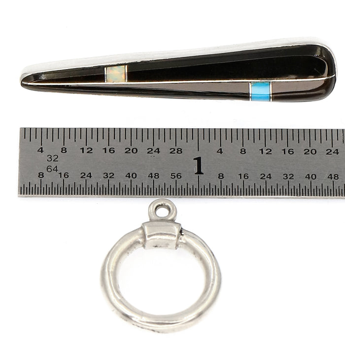 (ITG-028 ) Black, Turquoise & Opal Toggle