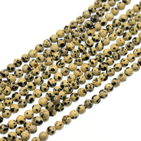 (dalmatian004) 6mm Dalmatian Jasper beads