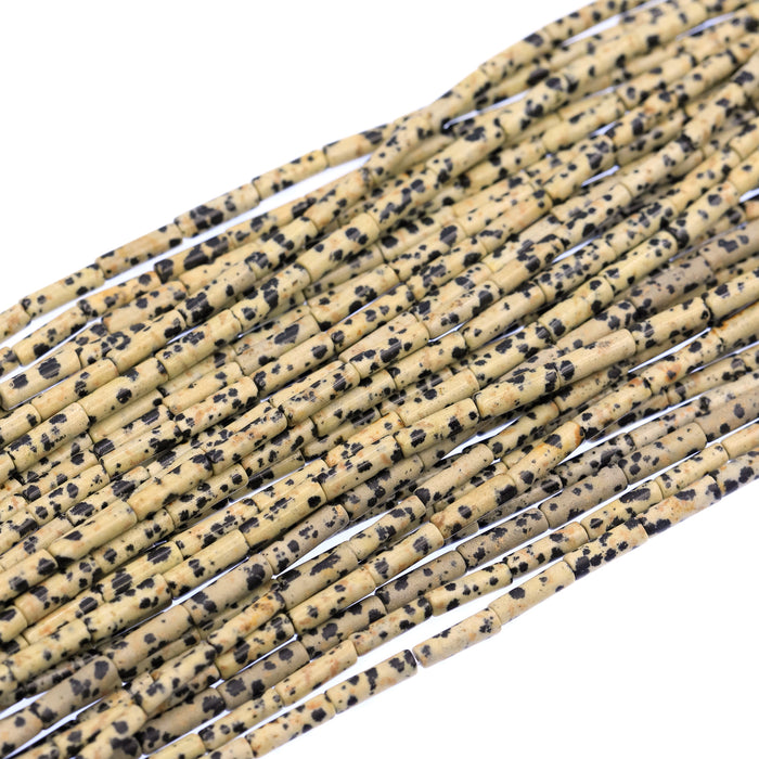 (jas074) 4x13mm Dalmatian Jasper Tubes
