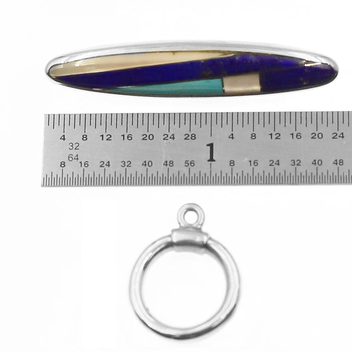 (ITG-023) Lapis, Mother-of-Pearl, Turquoise Toggle