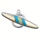 (ITG-024) Mother-of-Pearl, Turquoise, Synthetic Opal Toggle