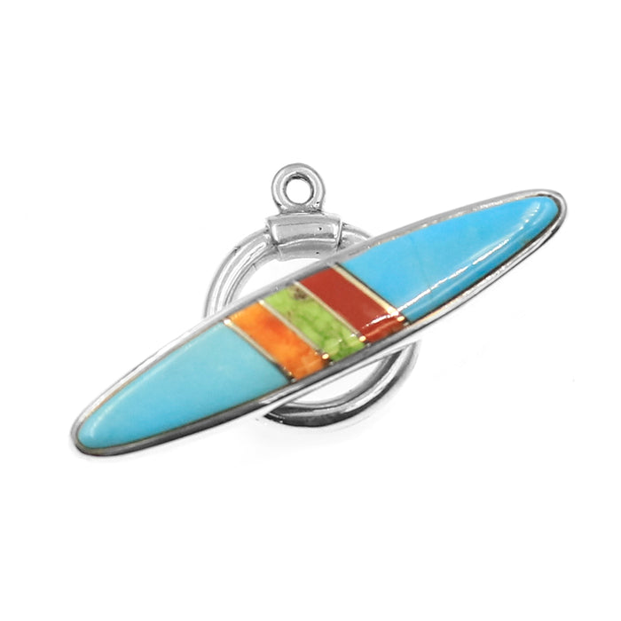 (ITG-027) Turquoise, Spiny, Gaspeite, Coral Toggle