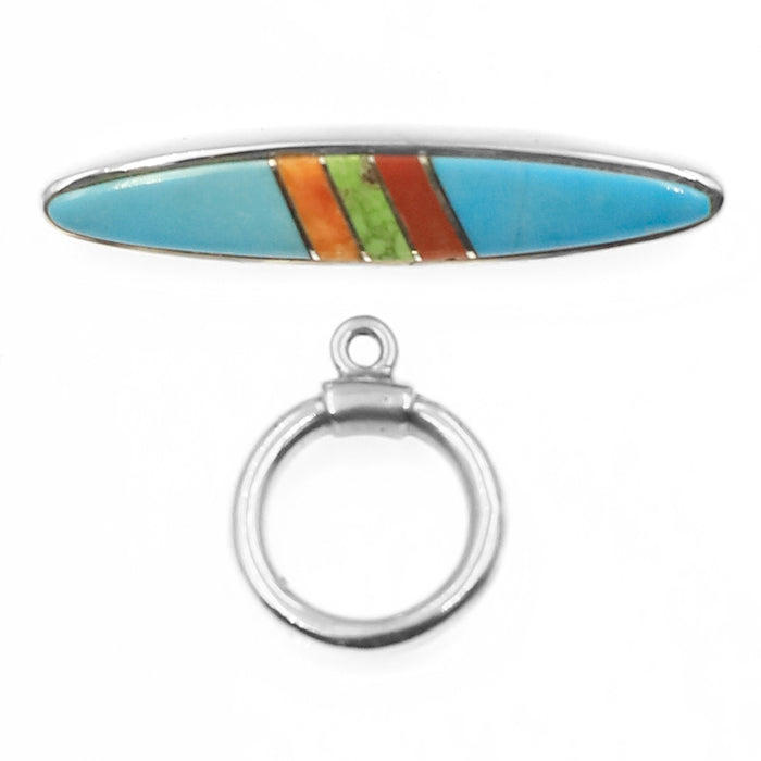 (ITG-027) Turquoise, Spiny, Gaspeite, Coral Toggle