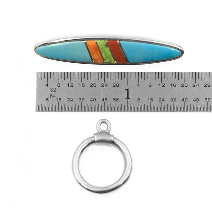 (ITG-027) Turquoise, Spiny, Gaspeite, Coral Toggle