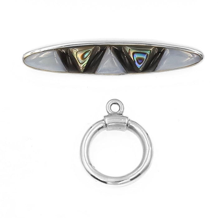 (ITG-036) Black, Black Lip, Abalone Toggle