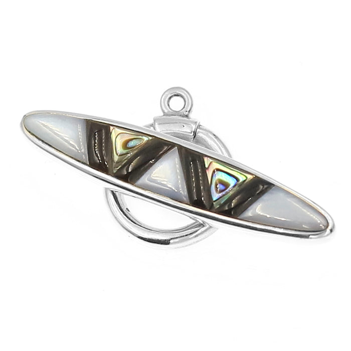 (ITG-036) Black, Black Lip, Abalone Toggle