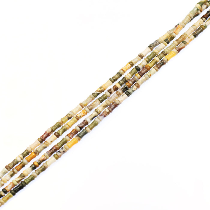 (jas082) 5mm Ocean Jasper Tulips and Roundeles