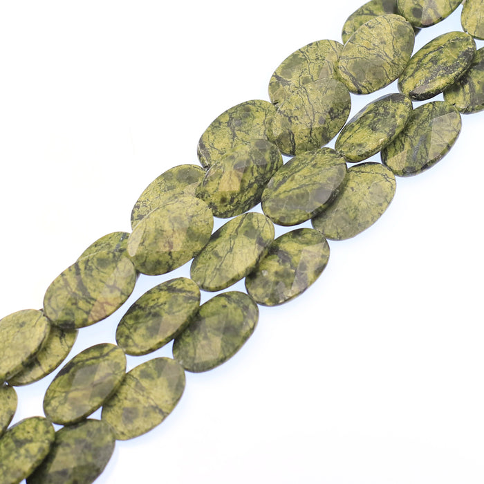 (jas083) 18x28mm Faceted Kambaba Jasper Ovals