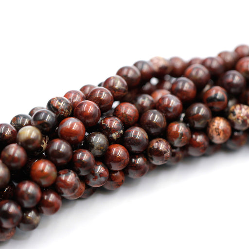 (agate034) 8mm Brecciated Agate - Scottsdale Bead Supply