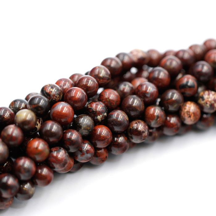 (agate034) 8mm Brecciated Agate - Scottsdale Bead Supply