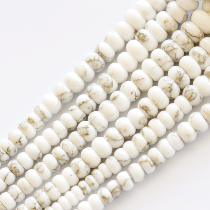 (mag002) Lab Made Magnasite & Pyrite Graduated Rondells