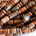 (agate041) Graduated Flame Agate Barrels and Rondelles - Scottsdale Bead Supply