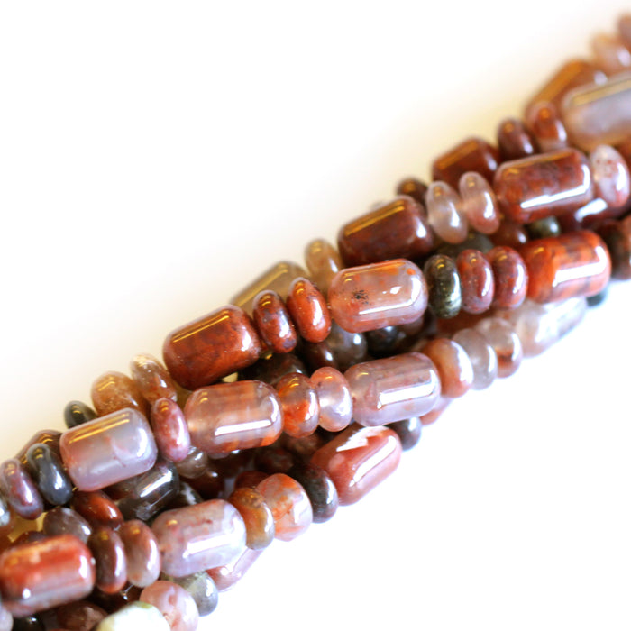 (jas009) Mixed Imperial Jasper Barrels and Rondelles