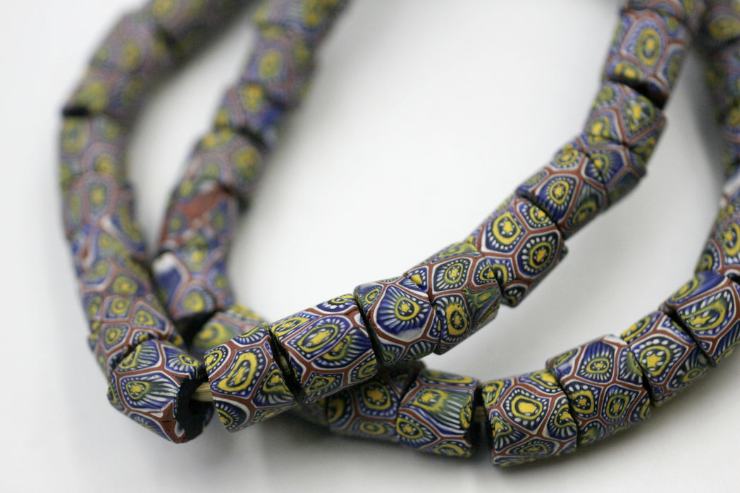 Very Collectible strand of 12mm African Trade Beads. (Millefiori)