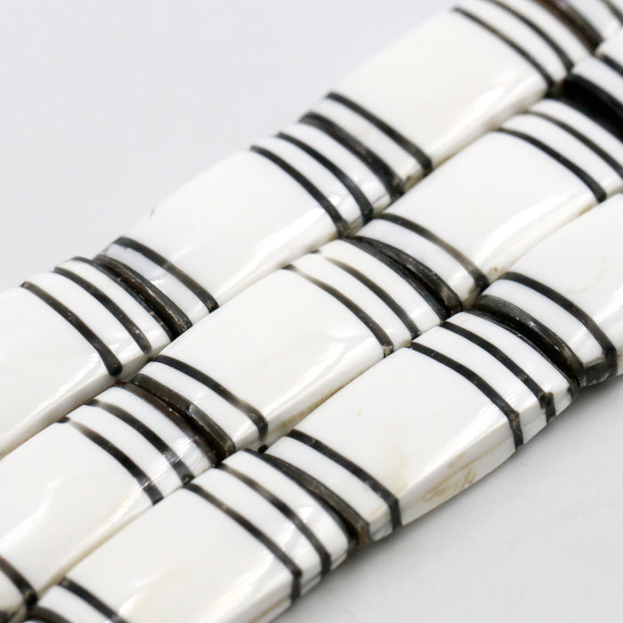 (horn005) 27x15mm Rectangular Horn and ShellBeads