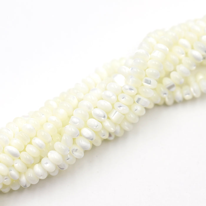 (mop063) 6x4mm Mother of Pearl Roundelles
