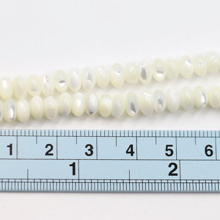 (mop063) 6x4mm Mother of Pearl Roundelles