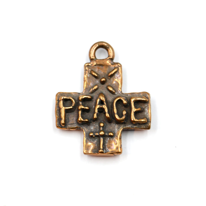 (bzp052) Bronze "Peace" Cross Pendant