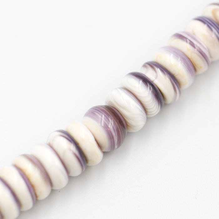 (wam001) 8mmx4mm Wampum Shell Rondelles