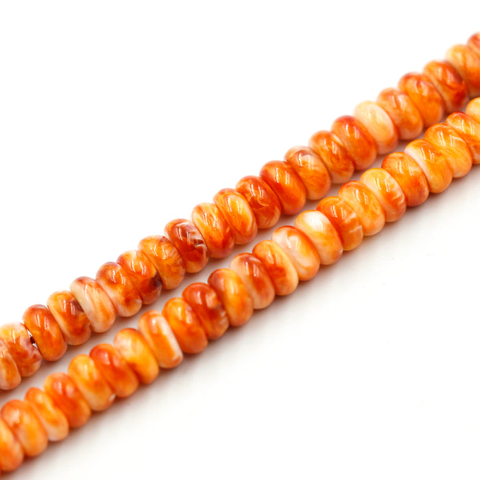 (spiny001) 6mmx3mm Spiny Oyster Shell Rondelles