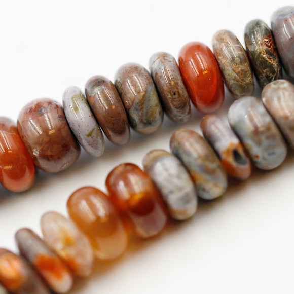 (agate047) Graduated Mexican Fire Agate Beads - Scottsdale Bead Supply