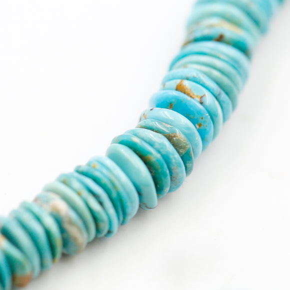 (turq096) 15mm Graduated Turquoise Flat Beads