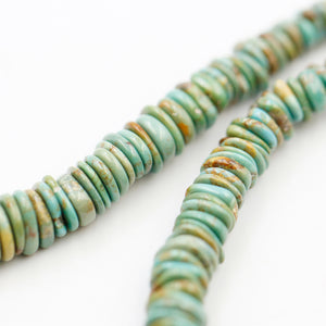 (turq095) 15mm Graduated Turquoise Flat Beads