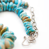(turq097) 25mm Graduated Turquoise Nugget Necklace