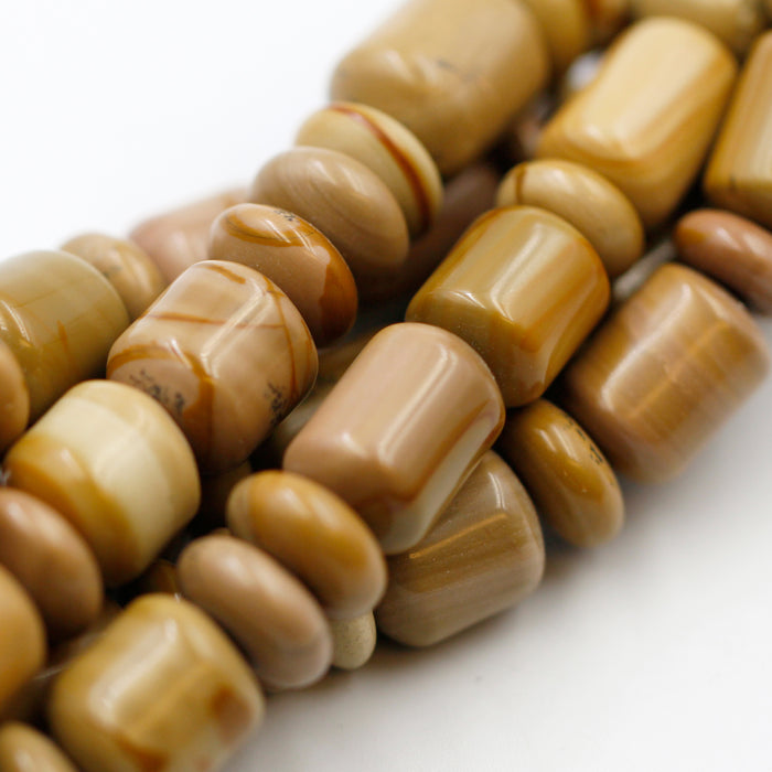 (jas031) Graduated 10mm Picture Jasper Barrels and Rondelles
