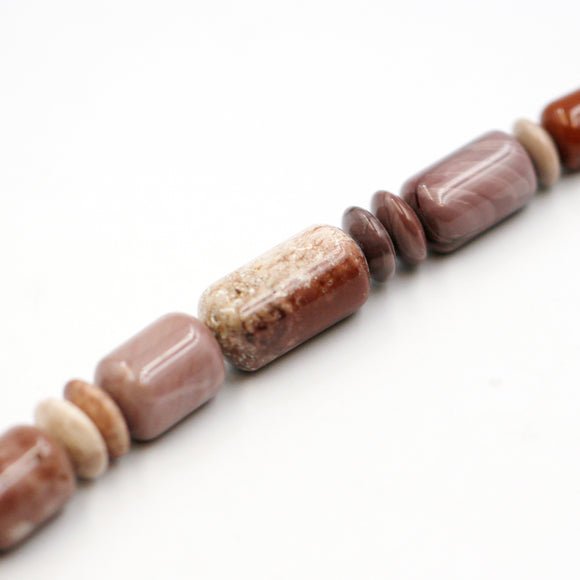 (jas038) 12mm Graduated Mexican Brown/Taupe Jasper