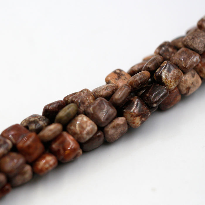 (jas033) 8mm Leopard Jasper Squares