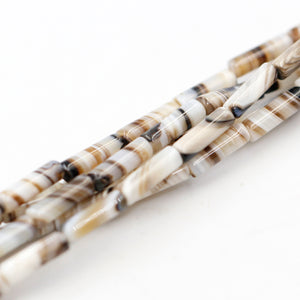 (agate052) 13x4mm Banded Agate Tubes - Scottsdale Bead Supply