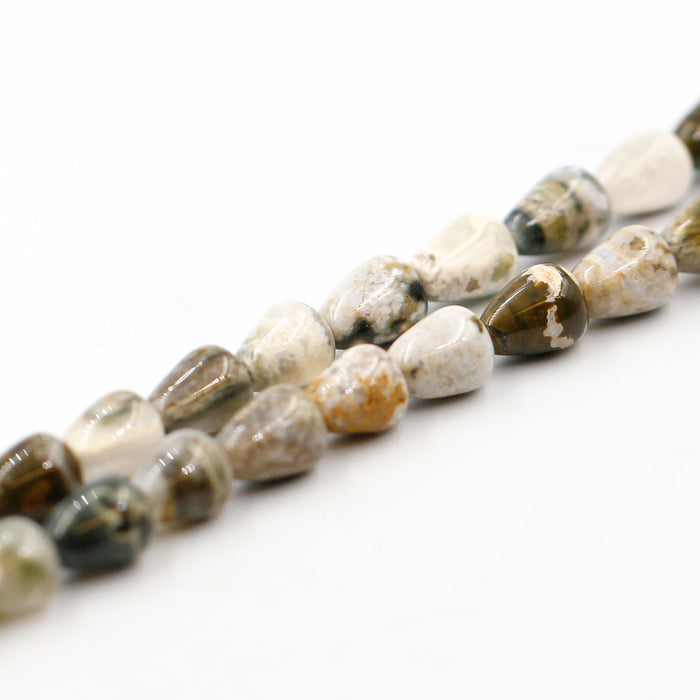 (jas044) 8mm Ocean Jasper Triangular Cones