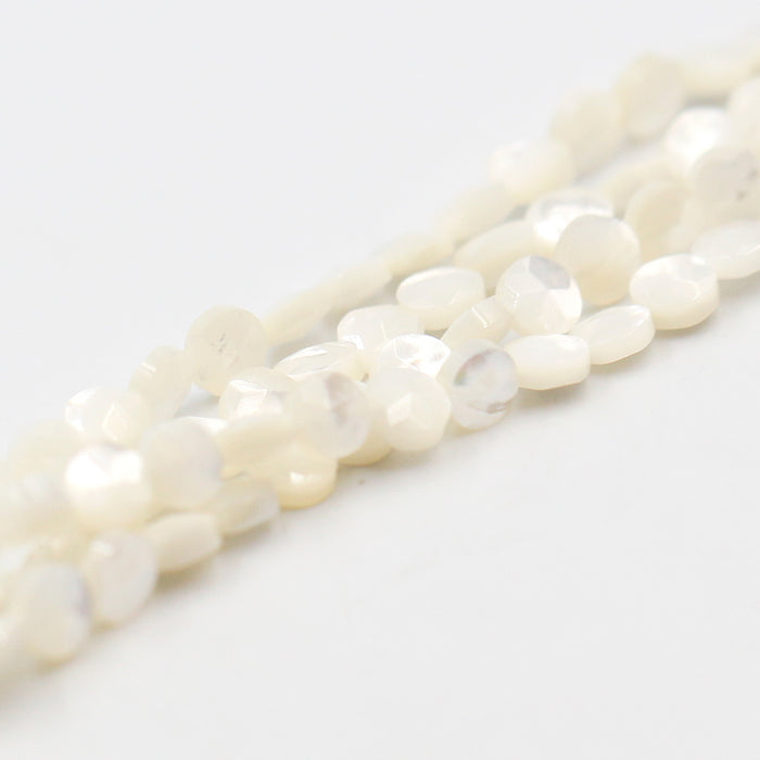 (mop007) 6mm Faceted Mother of Pearl Rounds