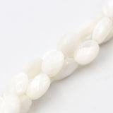 (mop003) 6mm Faceted Mother of Pearl Ovals