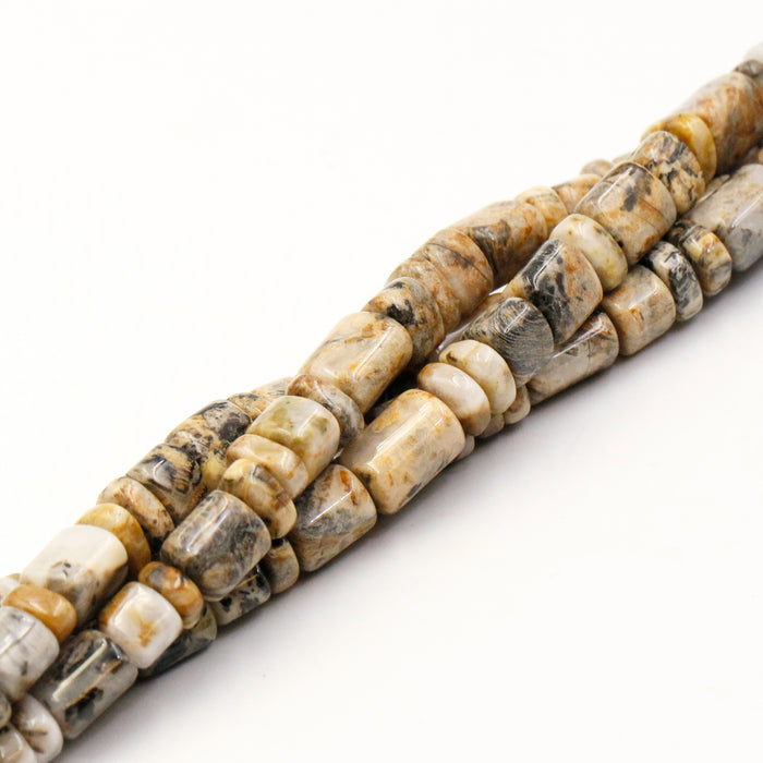 (silvleaf009) 7-9mm Silver Leaf Jasper