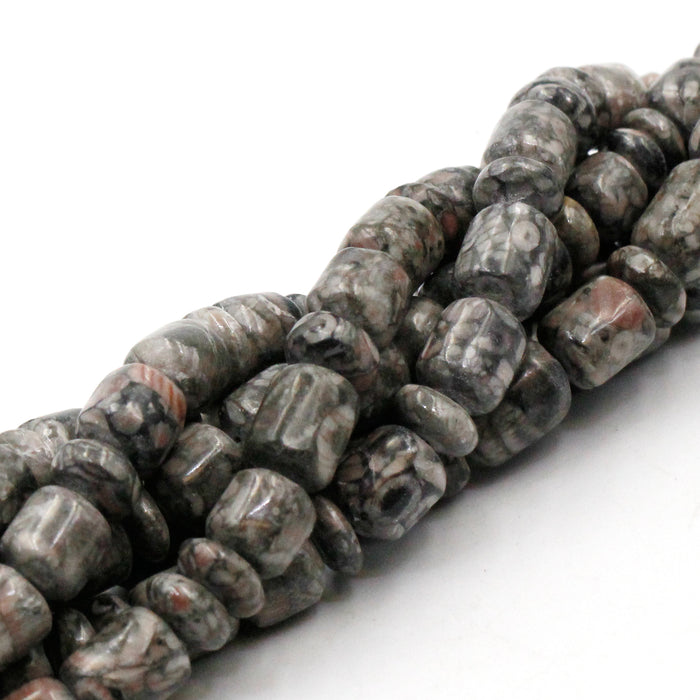 (fossjasp004) 8mm Fossil Jasper