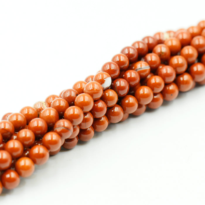 (redjasp011)  6mm Round Red Jasper