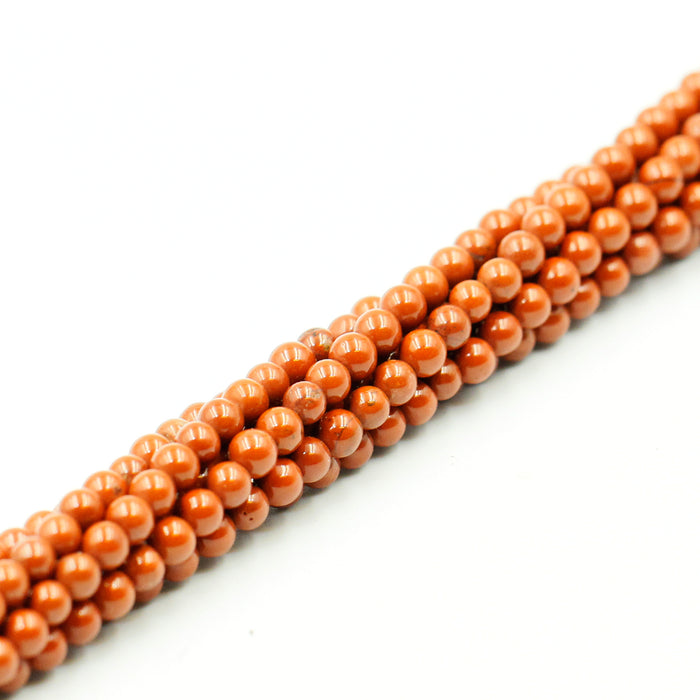 (redjasp010) 4mm Round Red Jasper