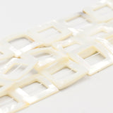 (mop038) 25mm Flat Mother of Pearl Squares