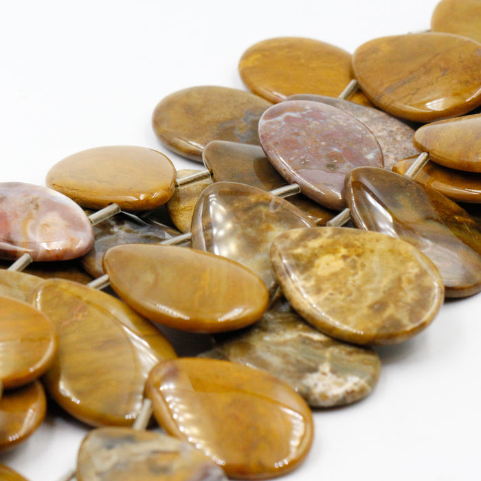 (jas054) 37mm Tear Drop Jasper Beads