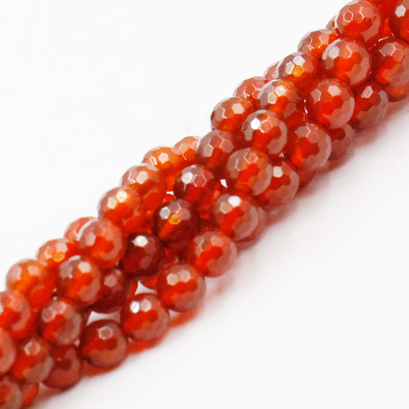 (carn006) Carnelian 6mm Faceted Rounds